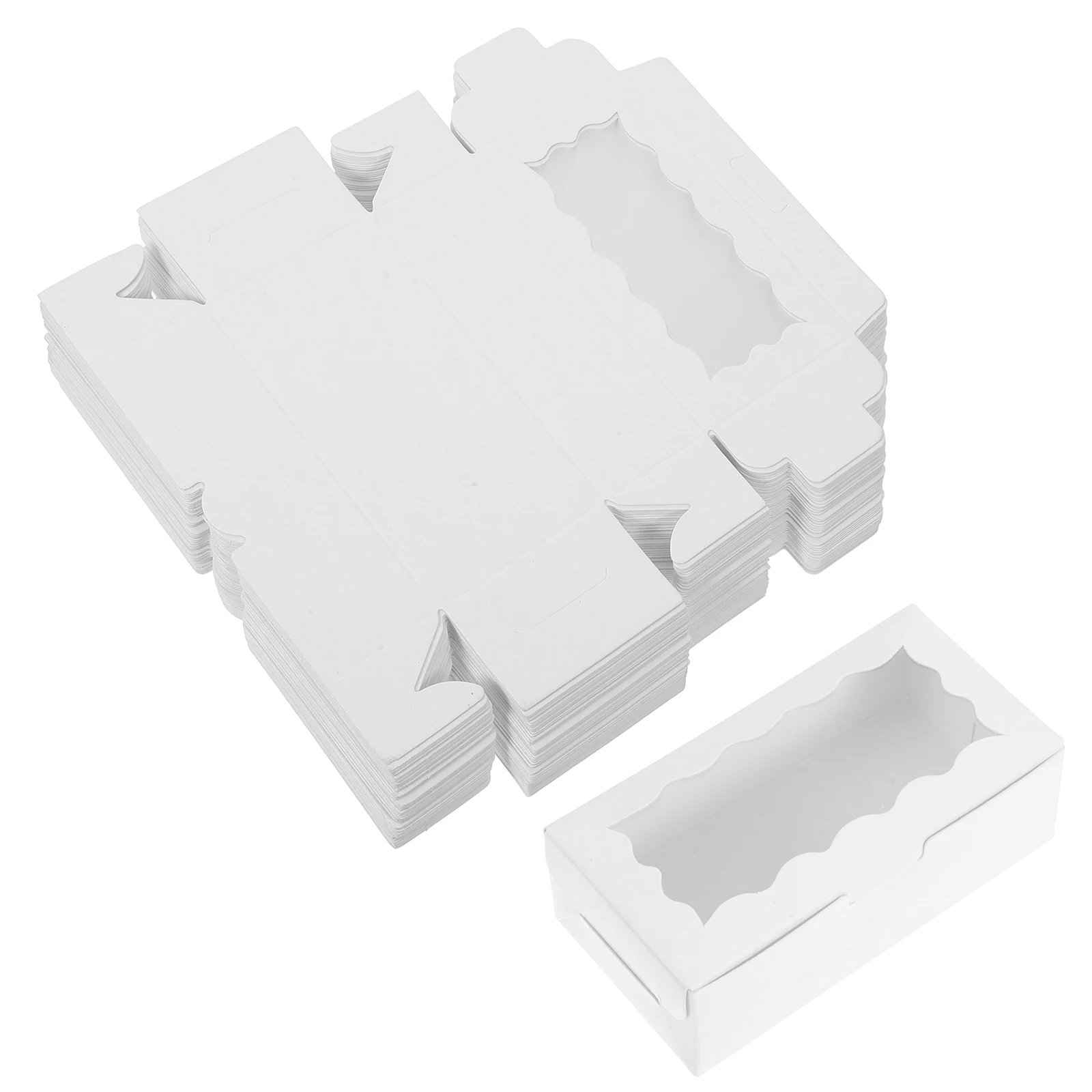 

50Pcs Translucent Cake Boxes Clear Top Design Elegant Edges Perfect for Macarons Cookies Cupcakes Bakery Displays