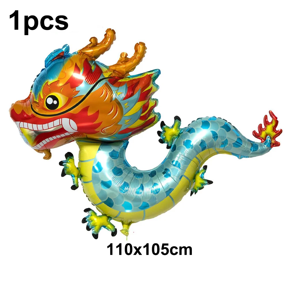 Large Dragon Balloons Chinese Loong Balloons Cute Loong Party Supplies 4 Color Red Blue Pink Green Dragon Birthday Decoration