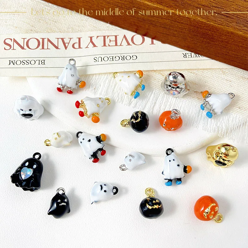 

10pcs Handmade Halloween Jewelry Pendant Conenctors Pumpkin Pendant Charns Diy Necklace Earrings Jewelry Making Findings