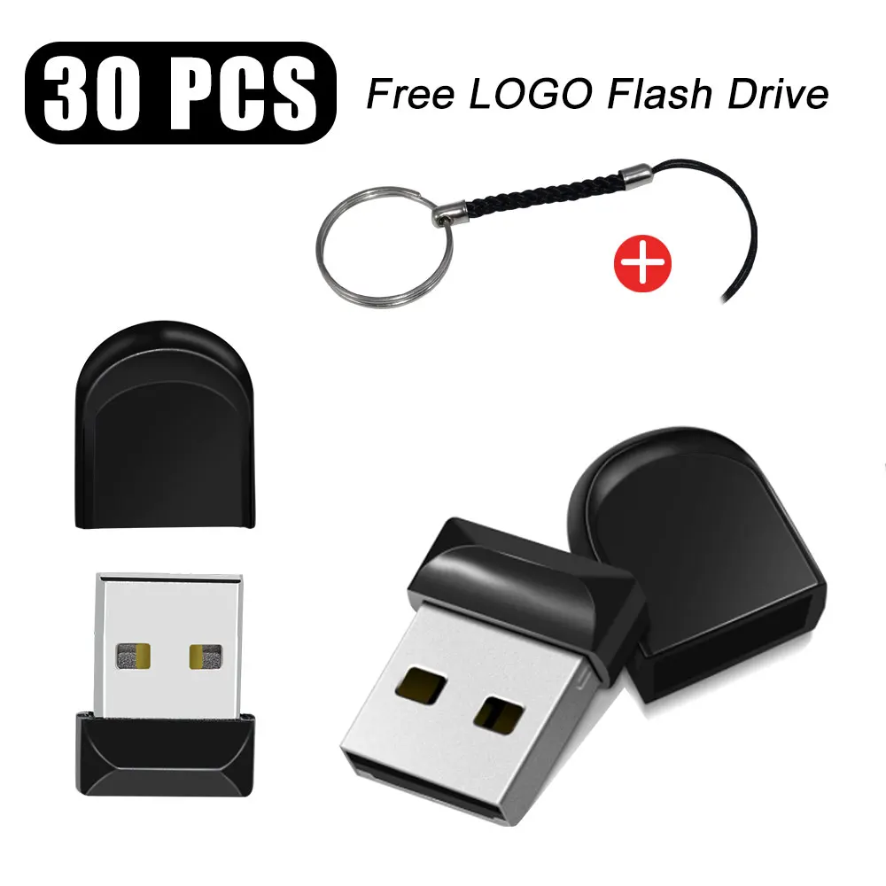 30Pcs/lot USB 2.0 Flash Drive 4GB 8GB Pen Drive 16GB Pendrive 32GB USB Stick 64GB Memory Flash Disk Free Laser logo