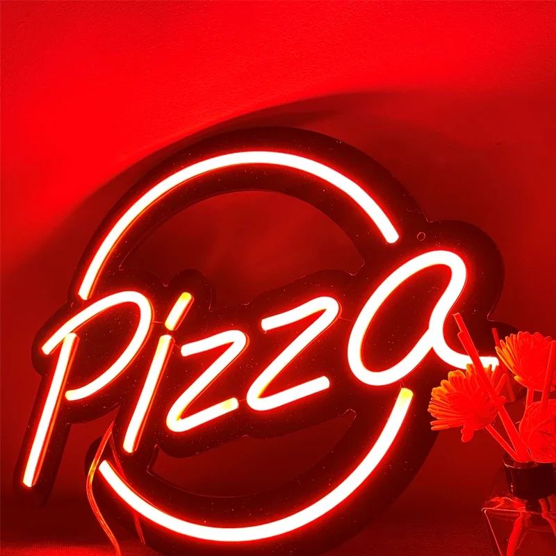 Letrero de neón para Pizza Store, señal de neón abierta para colgar en la pared, luz Led personalizada para Decoración de cocina