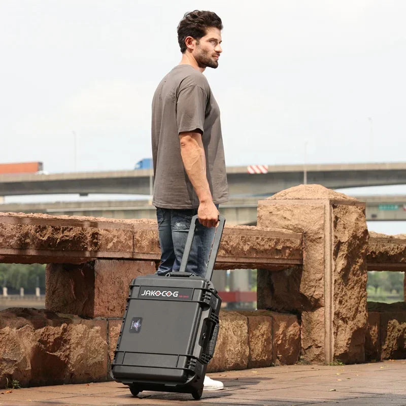 Estuche rígido personalizado L260, estuche de almacenamiento para dispositivos electrónicos a prueba de agua, caja de herramientas rodante de plástico para Altavoz Bluetooth