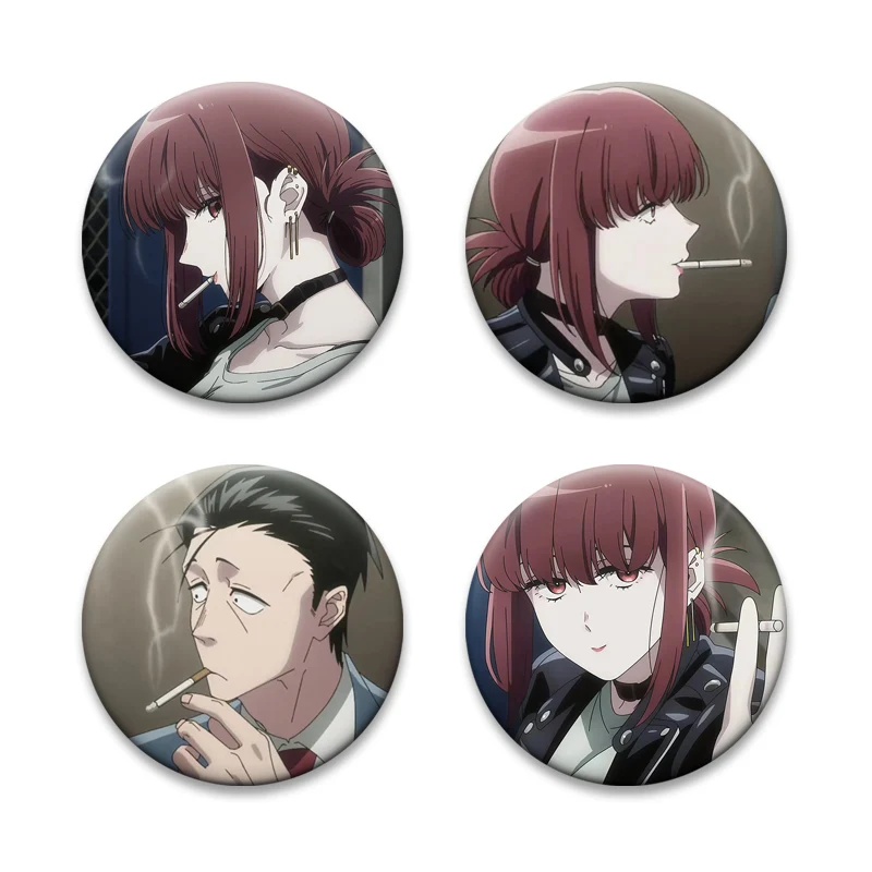 Anime Two People Smoking Behind The Supermarket Back Door Brooches Yamada,Momose Cartoon Badge Jacket Jeans Lapel Pins Gifts