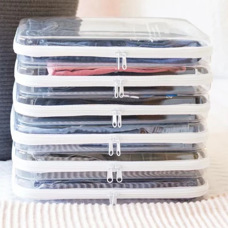 Transparent Zippered Hard Pouch Multifunctional Large Capcity Blocks Toy Storage Bin Makeup Storages Organizers