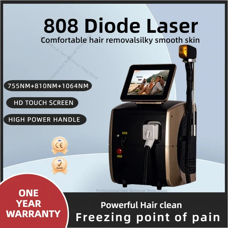 

Professional Laser Epilator Ice Titanium Permanent Hair Removal 3 Wavelengths CE Diode Laser Remove Hair Machine For Salon.