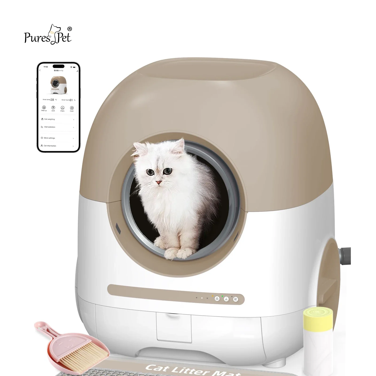 

Luxury Cat Toilet with Smart Self-Cleaning System