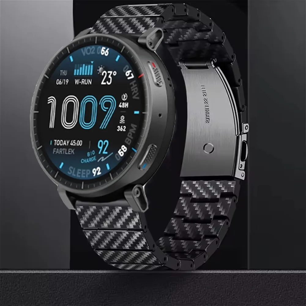 Kohlefaserarmband für Amazfit Active Max/T-Rex 3 Pro/Helio Sportarmband für Amazfit Bip 6 5 3 3Pro/Active 2 Square Uhrenarmband