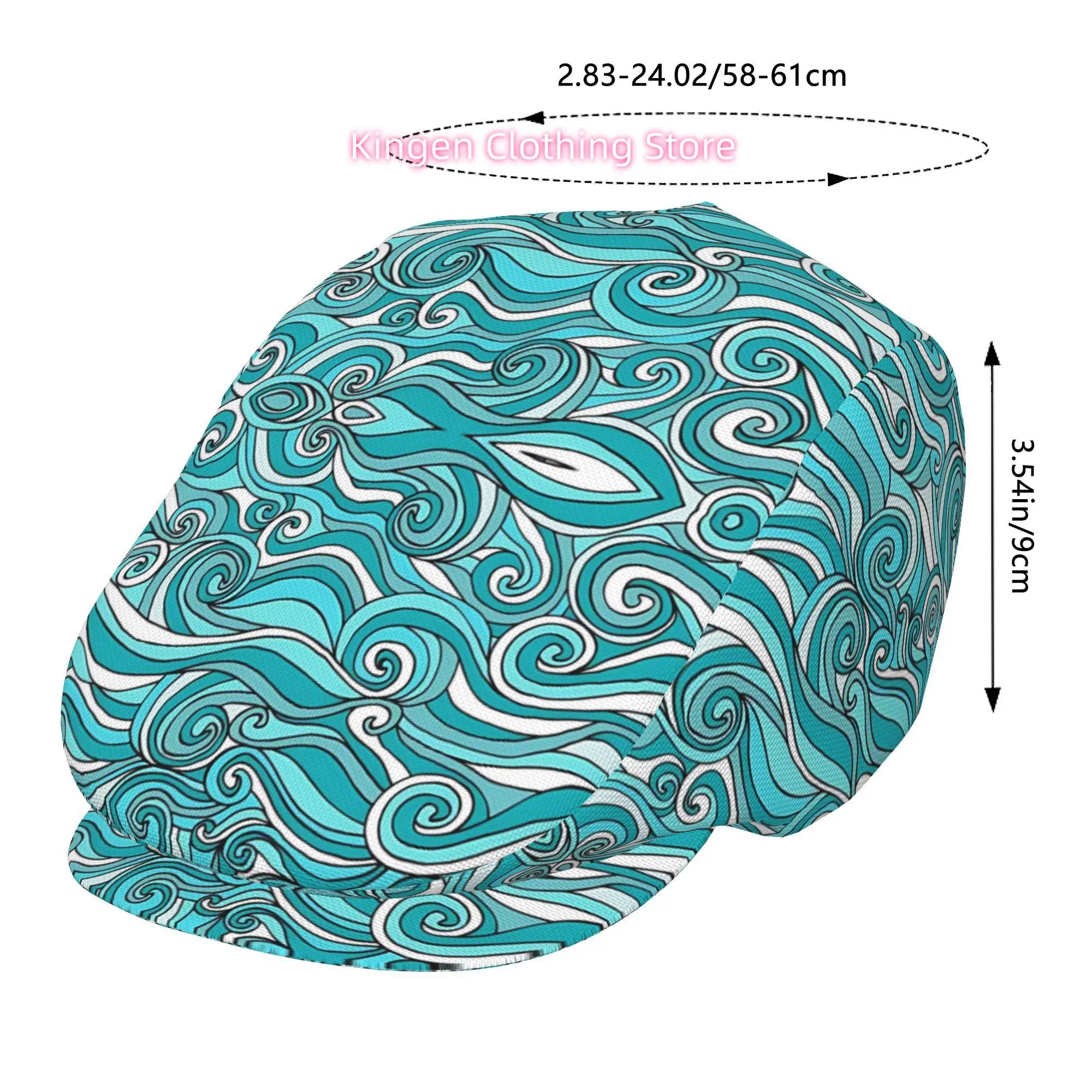 1pc Turquoise Blue & White Oce - огляд і ціна Newsboy Cap Ivy
