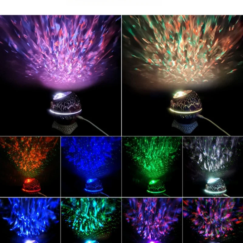 Galaxy Nightlight Projector Light With Bluetooth Audio LED Aurora Lamp Room Indoor Atmosphere Lighting Dinosaur Egg Light Gift