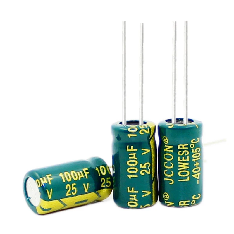 25v100uf High frequency low resistance aluminum electrolytic capacitors 6x11mm 20PCS