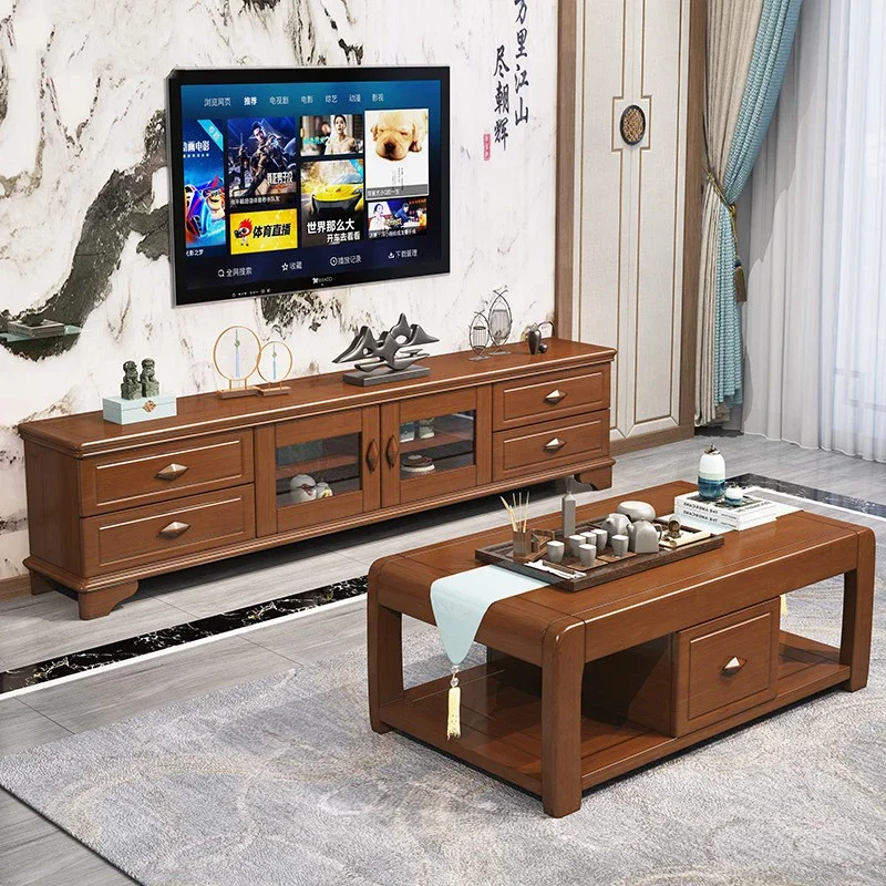 Wooden TV Floor Consoles Cabinet Drawers Mid Century Modern TV Stand Living Room Fernseher Schrank Home Furniture MQ50DS