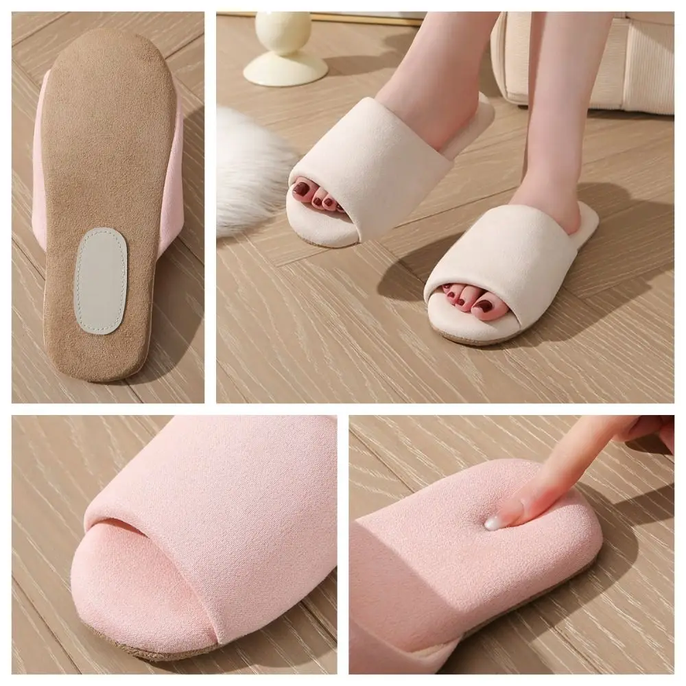 

Elegant Japanese Style Suede Nap Slippers Casual Open Toed Indoor Slippers Women Anti Slip Soft Slide Slippers Female