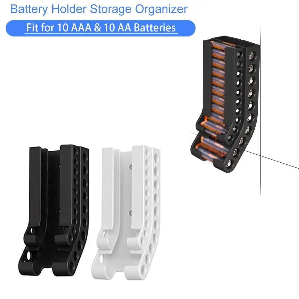 ABS Battery Storage Box Wall Mounted High Strength Battery Storage Container Large Capacity Battery Dispenser Holder