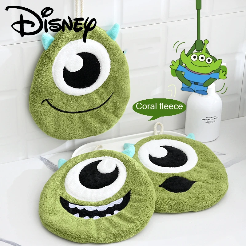 Disney Toy Story Mike asciugamano per le mani Super assorbente in pile di corallo asciugamani appesi Cartoon Home Kitchen fazzoletto per la pulizia