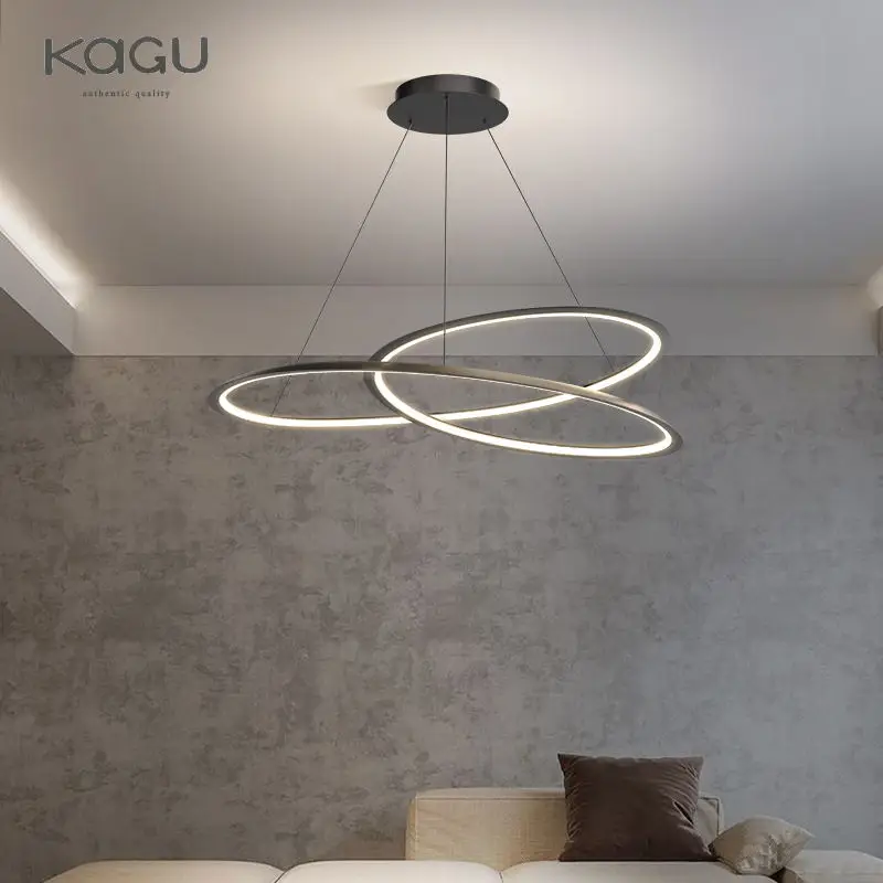 Circular chandelier Black/White For Living room Dining Room Kitchen Room round Shape Chandelier Lighting Fixtures Indoor lightin