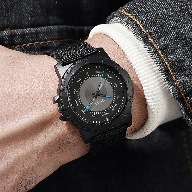 

Новые модные роскошные мужские спортивные кварцевые часы, армейские солдатские военные наручные часы из парусиновой ткани, Reloj Hombre, студенческие мужские часы