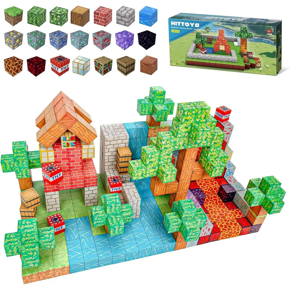 100ピース磁気ブロックセット：子供向けの創造的な遊び、4～9歳向けの理想的な贈り物