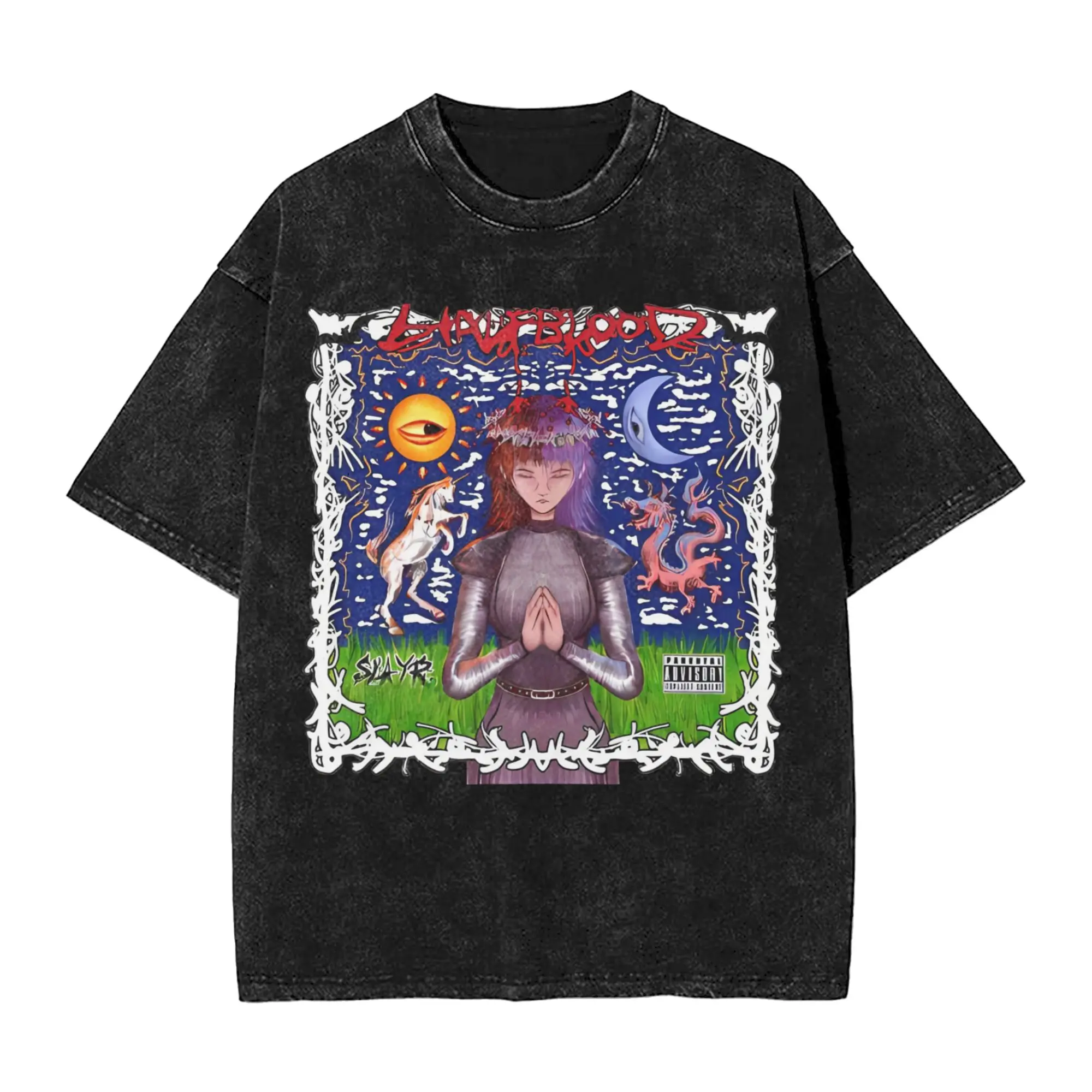Washed T Shirts Slayyyter Worst Girl in America Singer T-Shirts Harajuku Streetwear Short Sleeve Printed Tees for Men Women