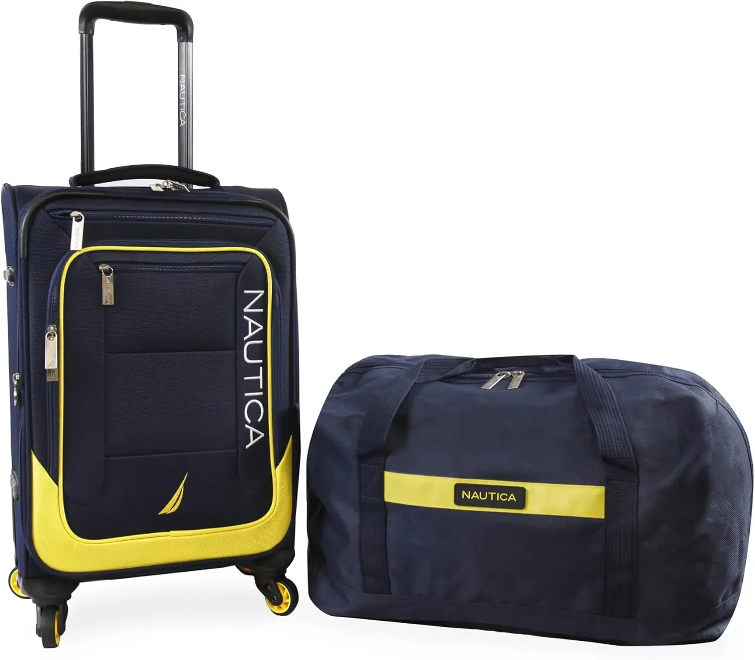 Pathfinder 2 buah Set bagasi Softside, biru laut/kuning