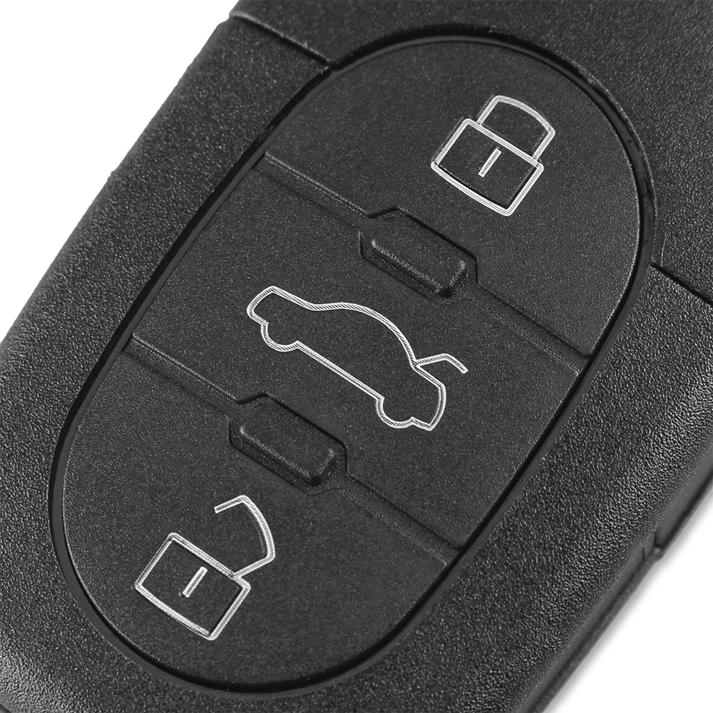 KEYYOU Replacement 3 Buttons Flip Car Key Case Shell Fob For Audi TT A4 A6 A8 Quattro With Blade CR1620