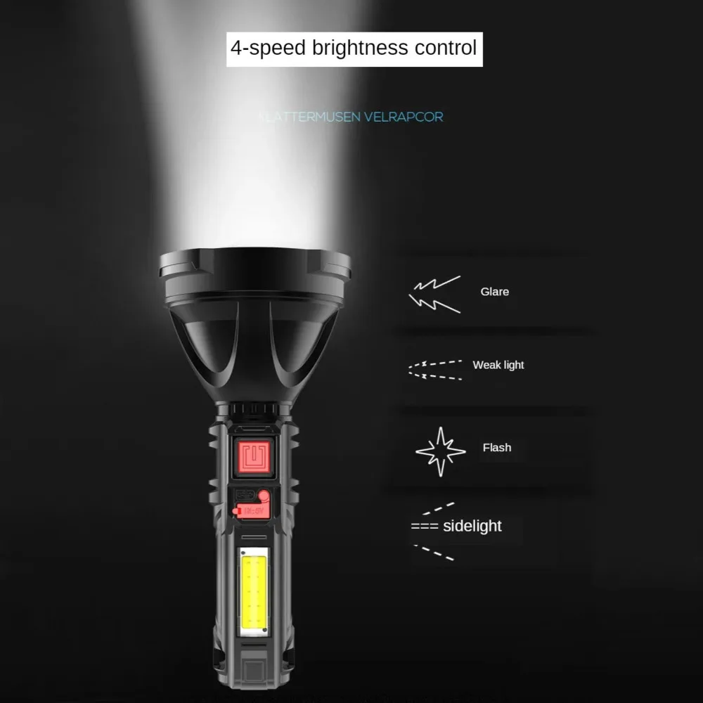 Pocketman LED Flashlight USB Rechargeable Flashlights Waterproof Torch Camping Flashlight Tactical Flashlights with Battery