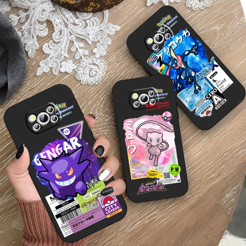 Pokemon Greninja Jigglypuff For Xiaomi Mi Poco F5 F4 F3 F2 X5 X4 X3 M6 M5 M5S M4 M3 C40 Pro GT NFC 5G Black TPU Phone Case