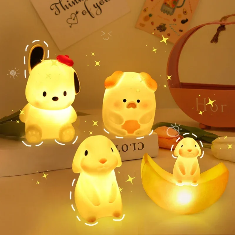 Veilleuse décorative en gel de pton pour chambre à coucher, lampe à piles boutons, lampe à lumière de lune 62, lampes d'animaux de dessin animé, cadeau pour enfants