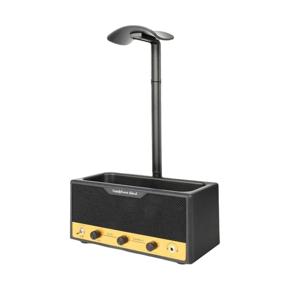 

Металлическая подставка для наушников с динамиком, широкий изогнутый дизайн, декоративный держатель для игровой гарнитуры с опорной планкой, экономия места