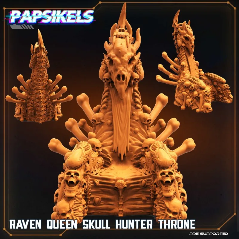 Raven Queen Hunter Skull Throne - 3D เรซิ่น Miniature Figurine, ABS Crafted, เหมาะสําหรับตกแต่งห้องและนักสะสมมากกว่า 14