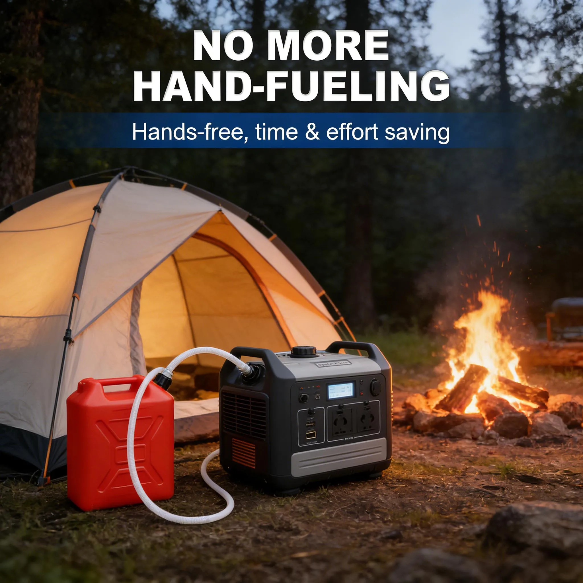 

New Portable Auto-Stop Fuel Transfer Pump with 51'' Hose 3.2 GPM USB Type-C/Battery Powered Includes 4 Can Adapters Leak Proof