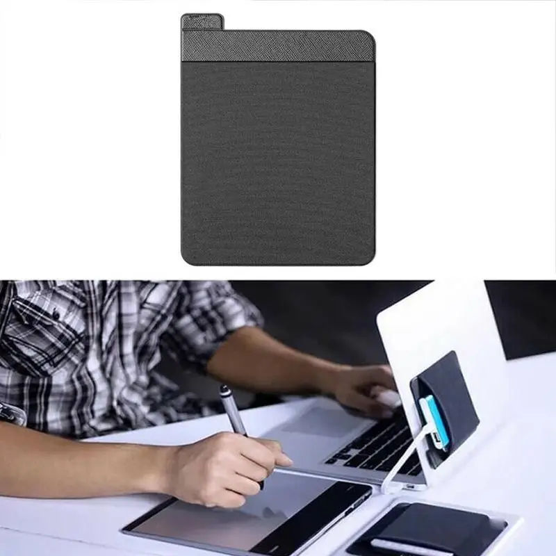 Adhesive Laptop Back Storage Bag Tablet Black Storage Mouse Bag Mouse Bag Large Stretch Fabric Digital Hard Drive Pen Organizer