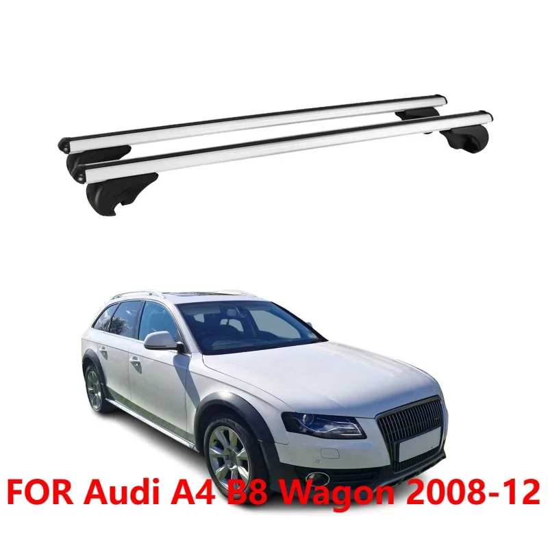 

Lockable Roof Cross Bars for Audi A4 B8 Wagon 2008-12 Gray Luggage Carrier