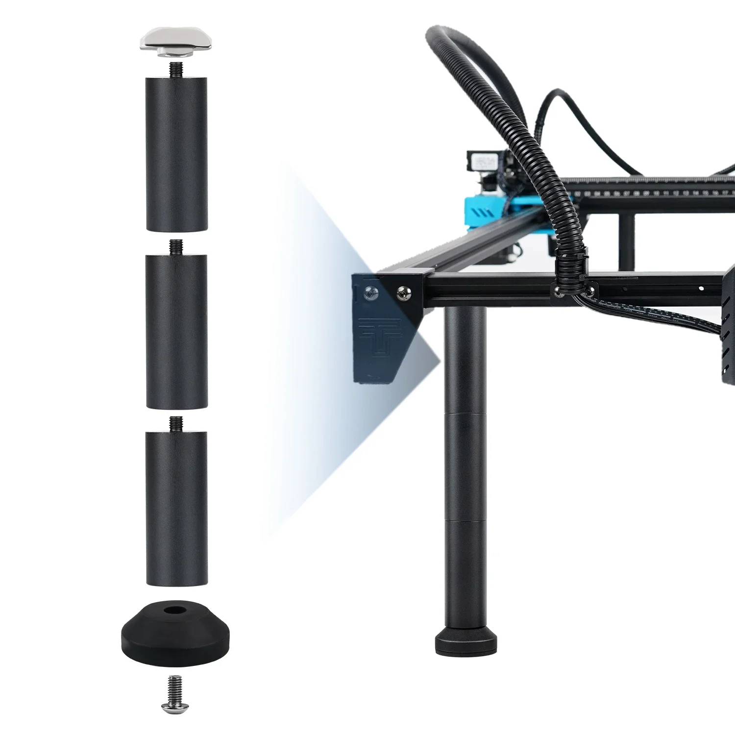 レーザー彫刻機脚拡張、金属高さコラム、150mm高さキット、Y軸ロータリーローラーモジュールで使用可能