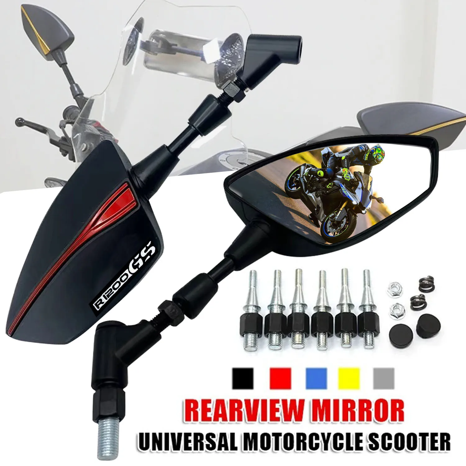 العالمي 10 مللي متر دراجة نارية الرؤية الخلفية اليسار واليمين مرايا الرؤية الخلفية الإسكان مرآة جانبية لسيارات BMW R1200GS R1200 GS R 1200 RT R1200RT