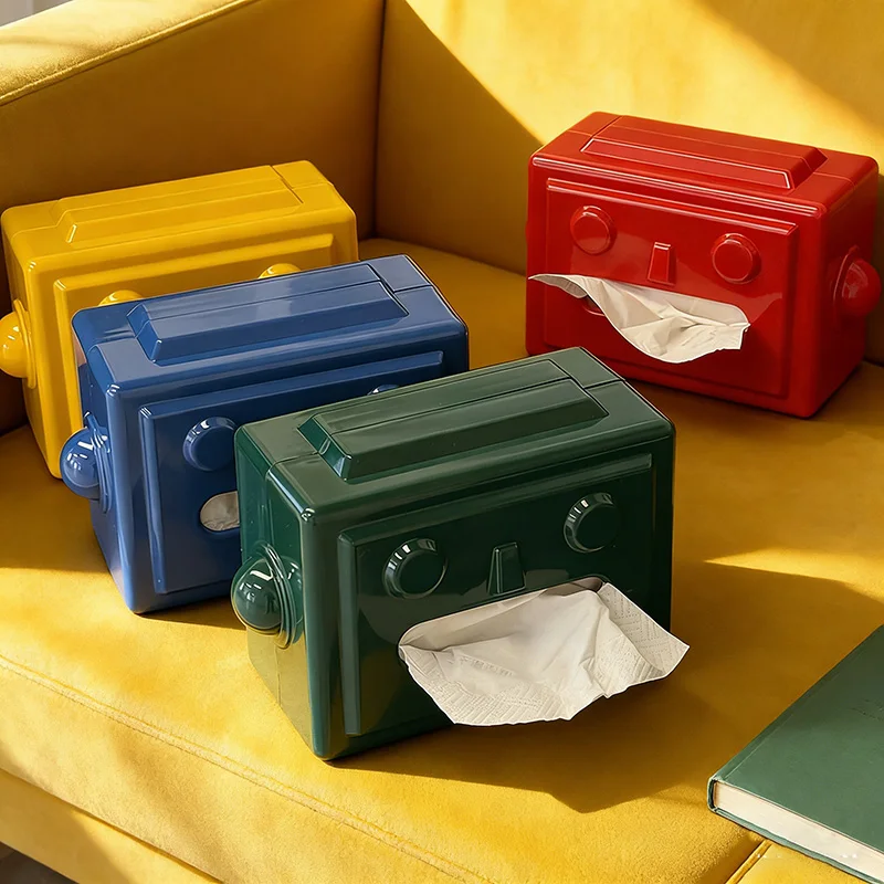 Creative Robot Tissue Box Storage Napkin Holder Paper Box Decoration Desktop Tissue Holder Kitchen Tissue Box Gift for Friends