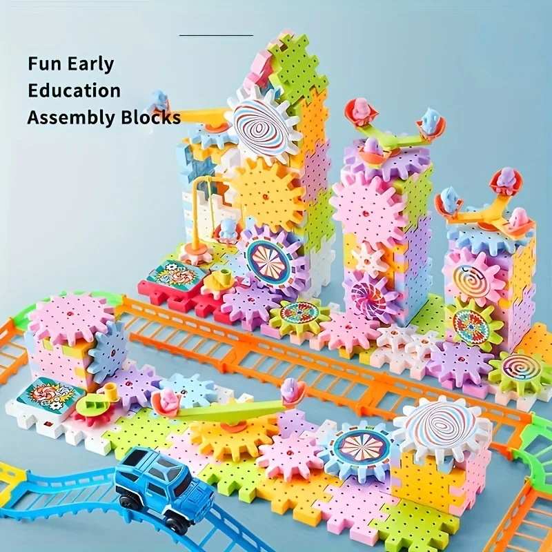 Chaud 83-263 pièces engrenages électriques 3D Puzzle modèle Kits de construction blocs de briques en plastique jouets éducatifs pour enfants enfants cadeaux de noël