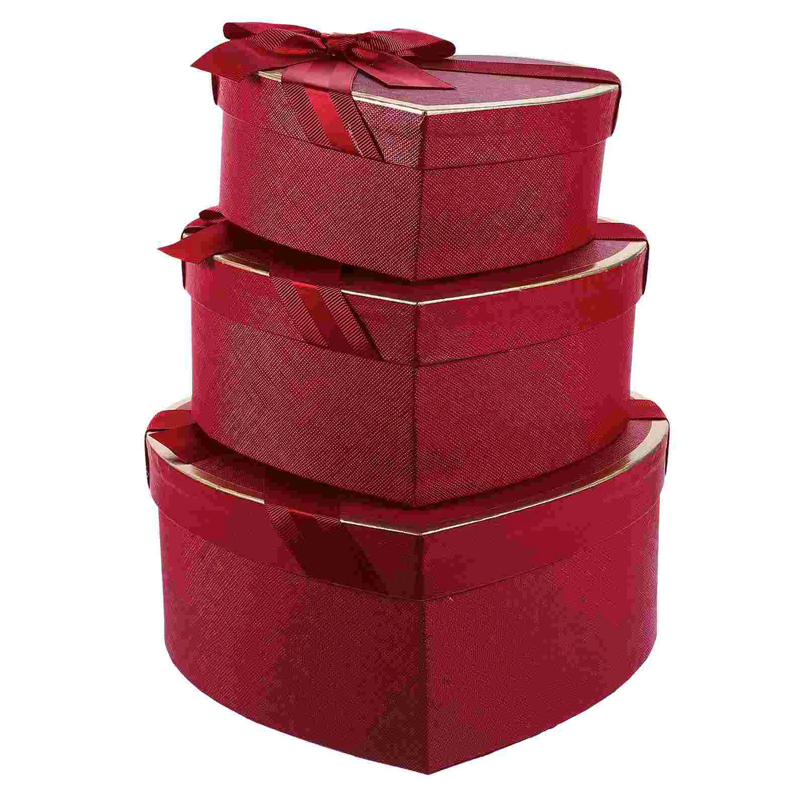 

3 Pcs Gift Box Wrapping Boxes for Flowers Arrangements Heart Shaped Clothing Gifts Presents Heart-shaped