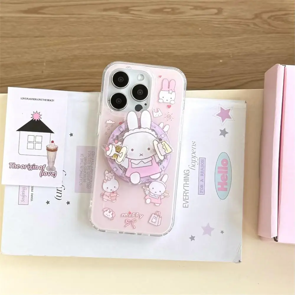 Miffy Rabbit เคสโทรศัพท์แม่เหล็ก Kawaii การ์ตูนขนม Miffy เหมาะสําหรับ Iphone 14 Pro Max เคสโทรศัพท์ป้องกันฤดูใบไม้ร่วง