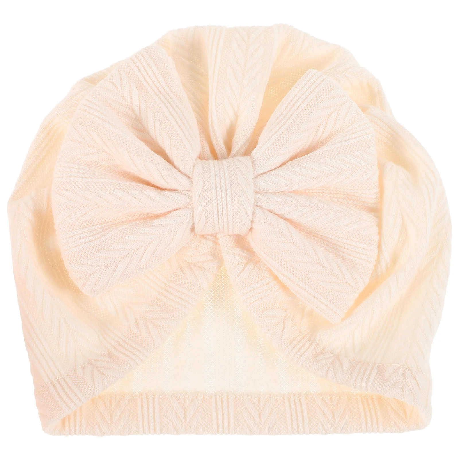 

Baby Turban Hat Infant Newborn Beanie Soft Cotton Bow Knot Nursery Hat Beige Newborn Turbans Bows for Toddler Girls