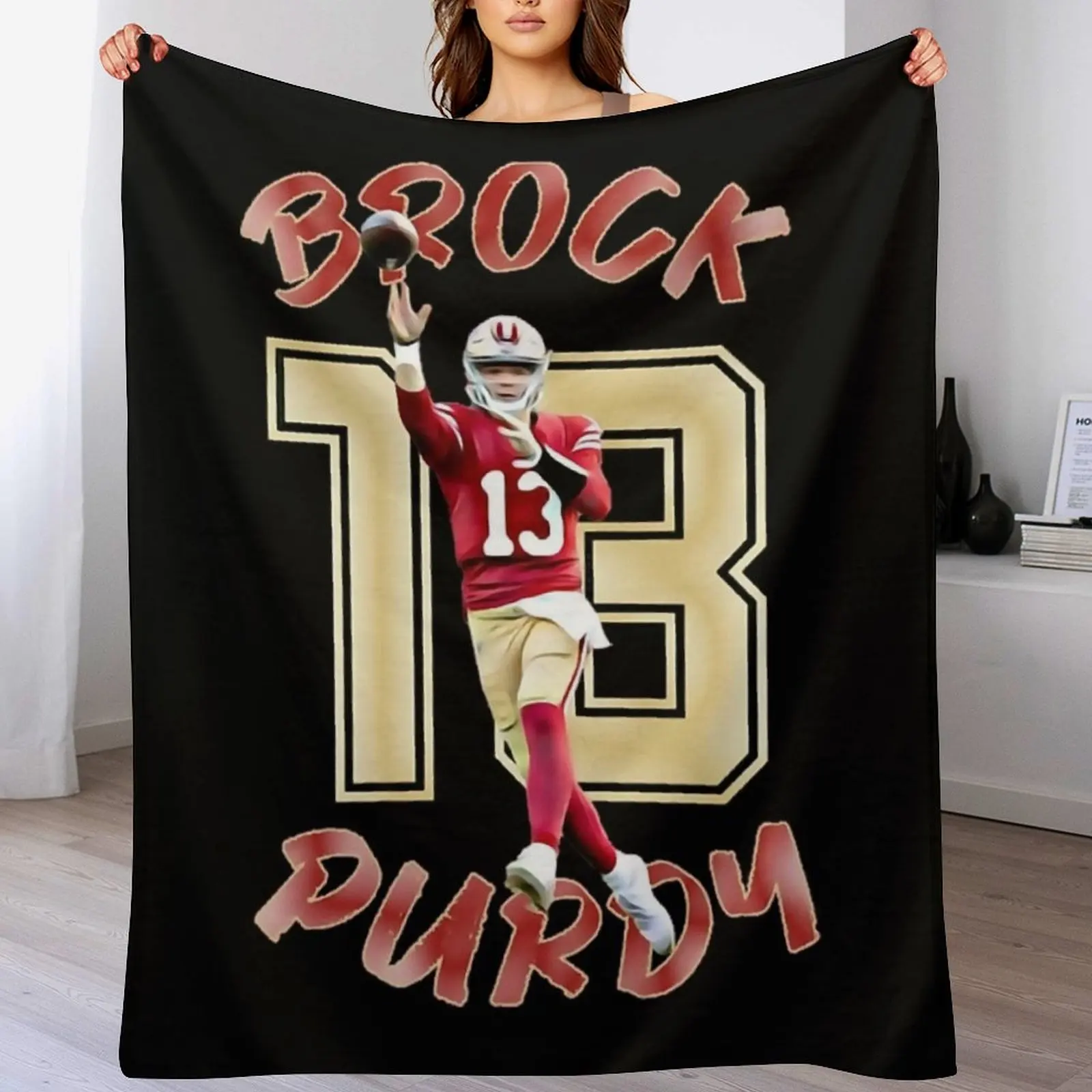 

Brock sport Purdyfootball Throw Blanket Warm Plush Fuzzy Blanket for Living Room