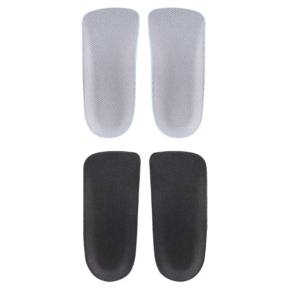 2Pairs Invisible Heighten Insoles Breathable Sweat Absorbing Heel Cushion Black Gray Height Increase Shock Absorbing Wear