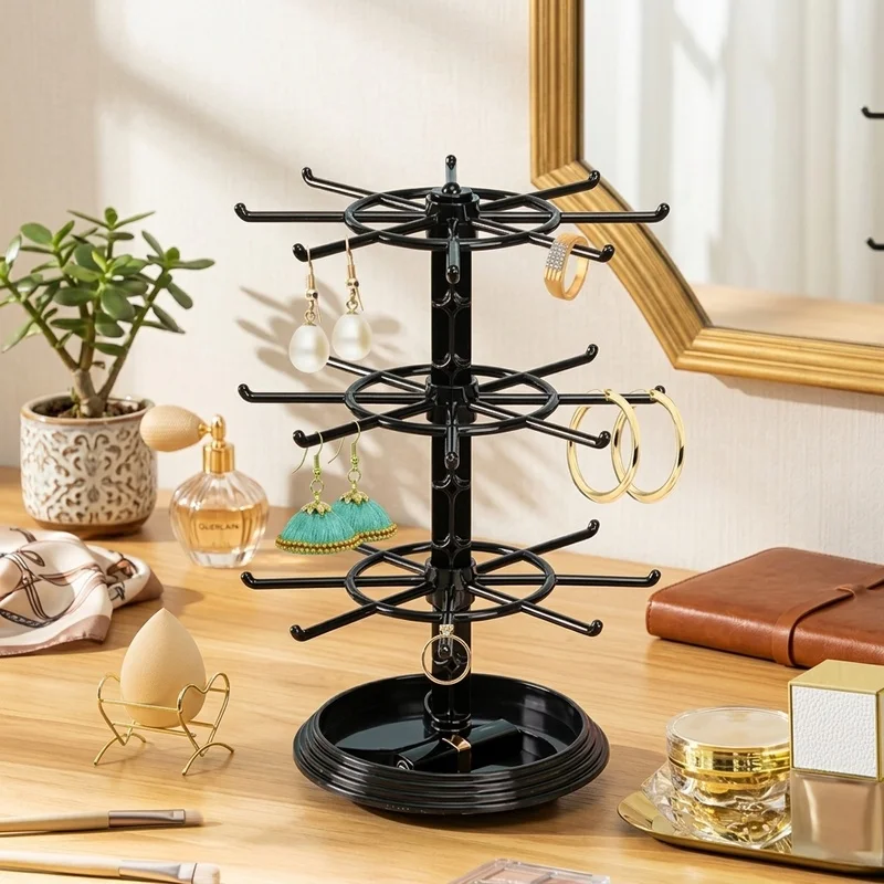 1pc Multi Layer Rotating Jewelry Rack Necklace Display Stand Bracelet Hanging Storage Organizer Earrings Ring Holder