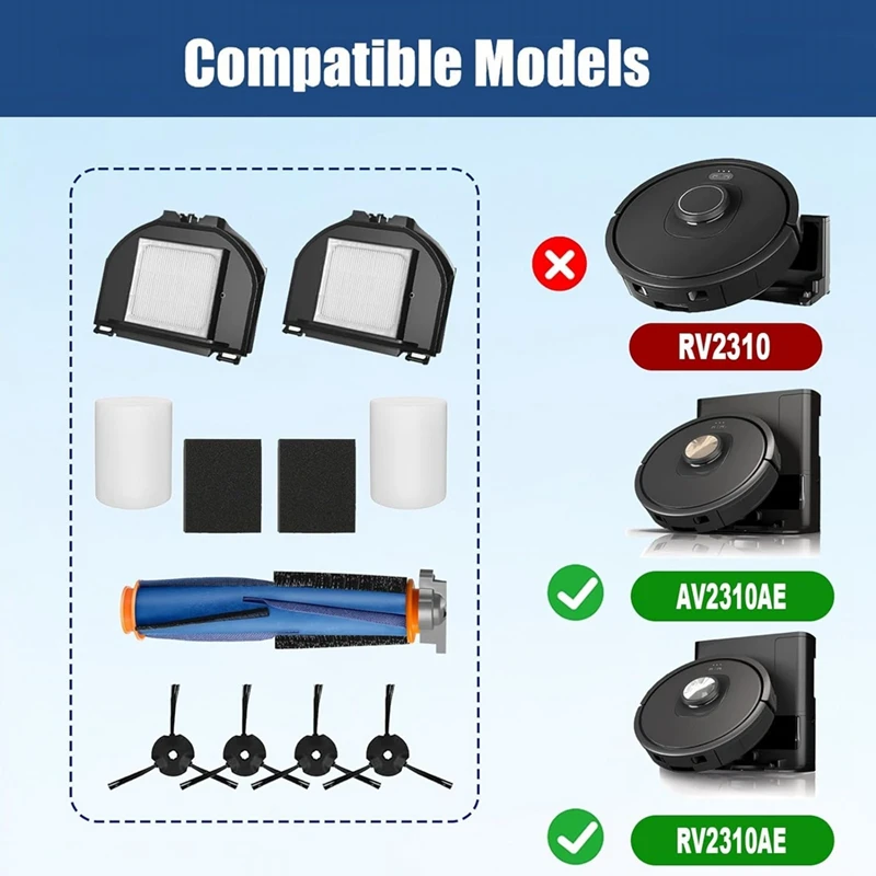 Pièces de rechange pour aspirateur robot Shlavabo Matrix, brosse latérale principale, HEPA Pound, AV2310AE, RV2310AE
