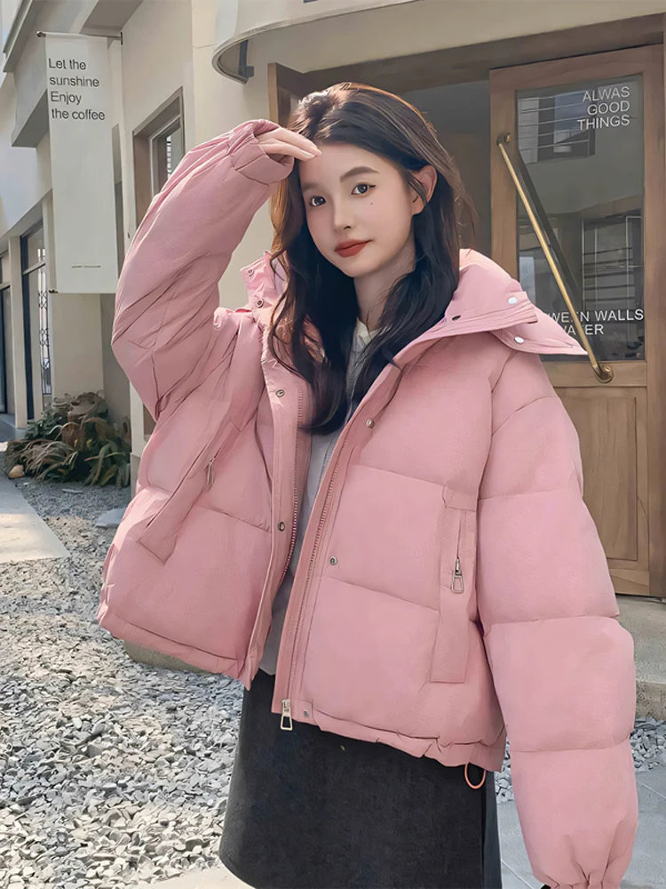 

Winter ort Hooded Thiened Cotton Jaet Women's Loose plus Size Korean Sle Winter Outerwear Coat for Small Figures