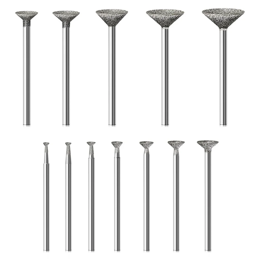

Набор из 12 многофункциональных насадок для резьбы по камню (серебро), полировочные борфрезы, аксессуары для роторных инструментов, стержни 2.35 мм + 3.0 мм