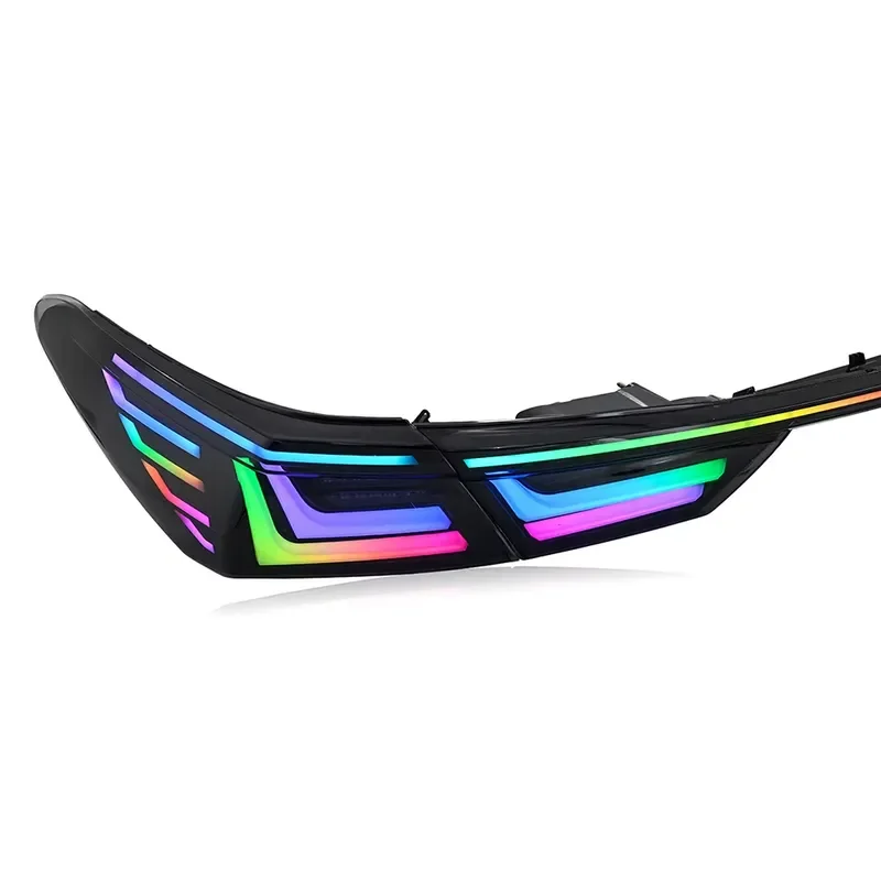 DK MOTION Car Led Taillights RGB Color Sequential for camry Mods Taillamp 8th 2018-2023 Smoke Accessories Taillamp