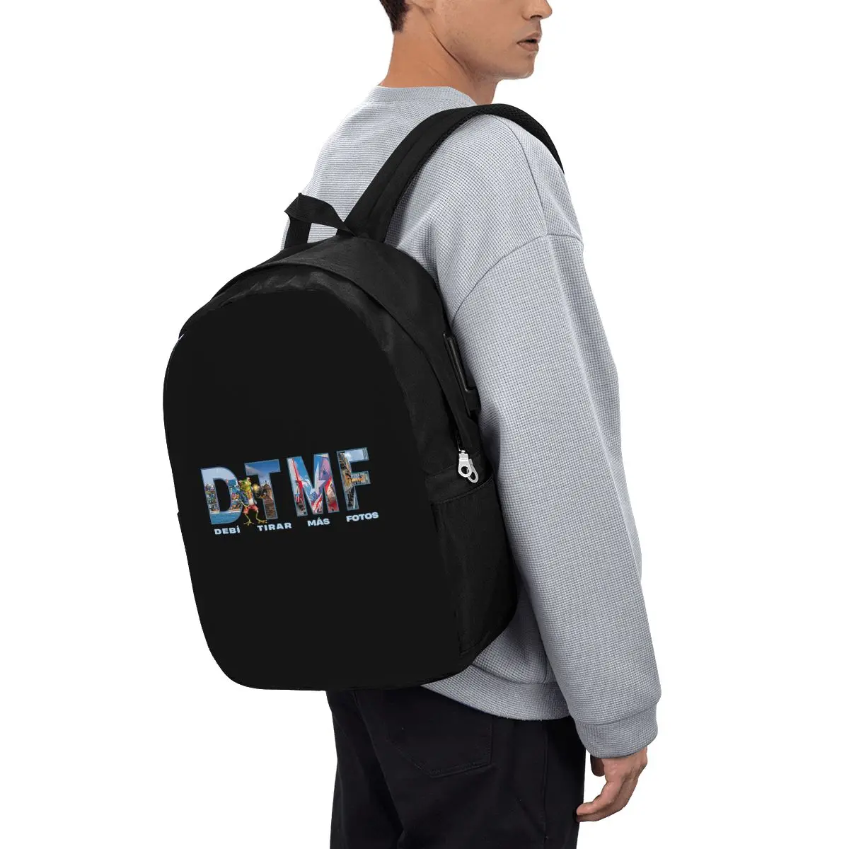 Bads Bunnys Debi Tirar Mas Fotos DTMF Backpack Travel Notebook Bag Computer College Student School Bag Laptop view 3