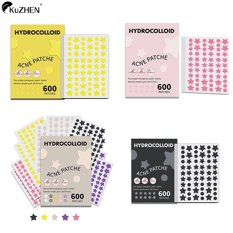 600Pcs Star Pimple Patch Acne Colorful Invisible Acne Removal Skin Care Stickers Concealer Face Spot Beauty Makeup Tools