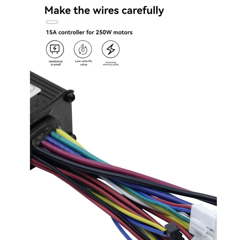 Ebike 3 Mode 24V 36V 48V 15A Sinewave Controller 6 Tubes For 250W-350W Motor Electric Scooter Parts Ebike Controller