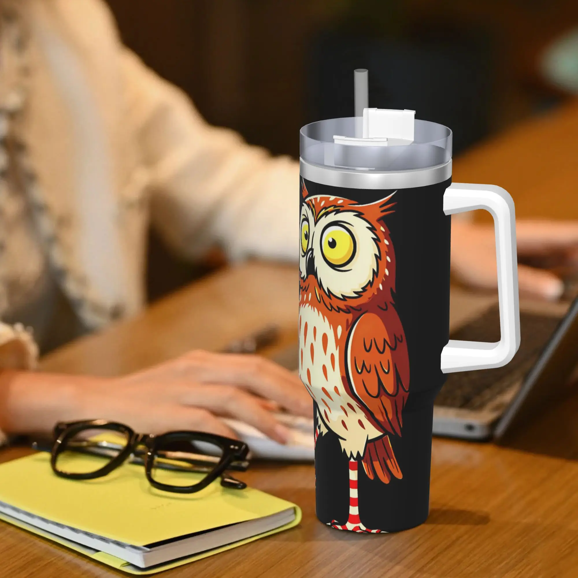 بهلوان من الفولاذ المقاوم للصدأ آسف لا يمكن 99 ليالًا وداعا الغابات البومة أكواب حرارية إبقاء الحرارة أكواب المشروبات الباردة كوب زجاجة ماء للقيادة